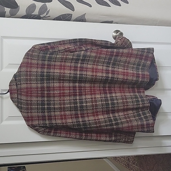 Vintage White Stag Heritage Plaid Textured Wool Blazer - Picture 7 of 7